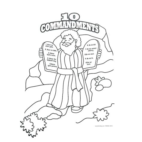 moses and ten commandments coloring page